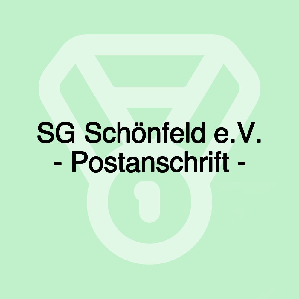 SG Schönfeld e.V. - Postanschrift -