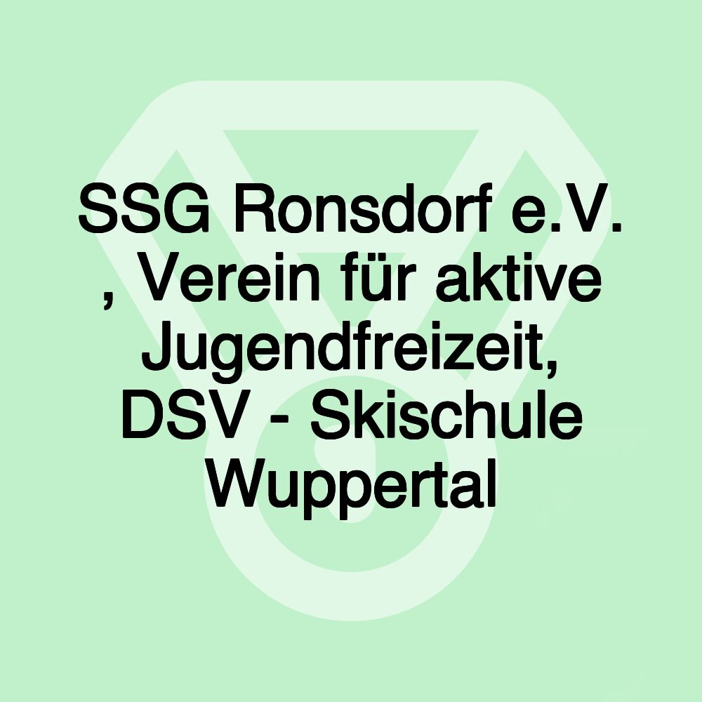 SSG Ronsdorf e.V. , Verein für aktive Jugendfreizeit, DSV - Skischule Wuppertal