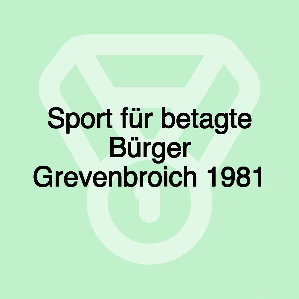 Sport für betagte Bürger Grevenbroich 1981