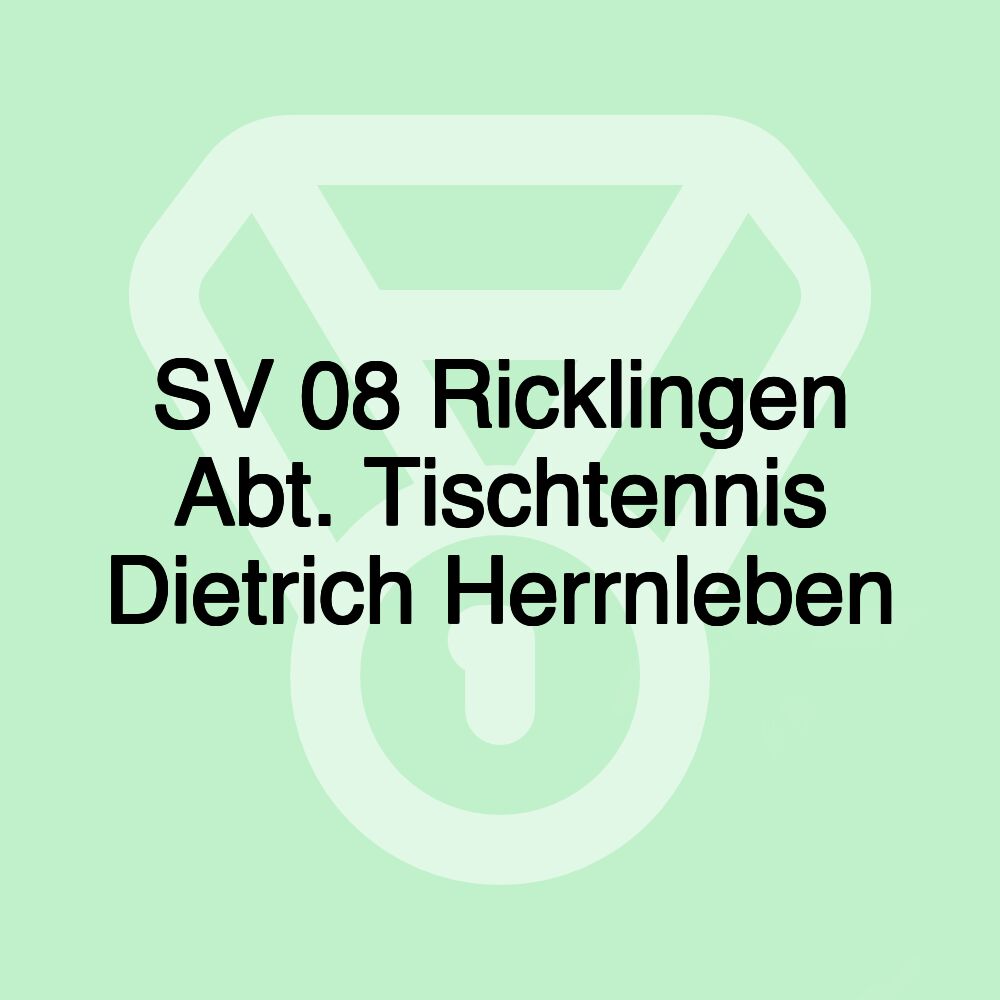 SV 08 Ricklingen Abt. Tischtennis Dietrich Herrnleben