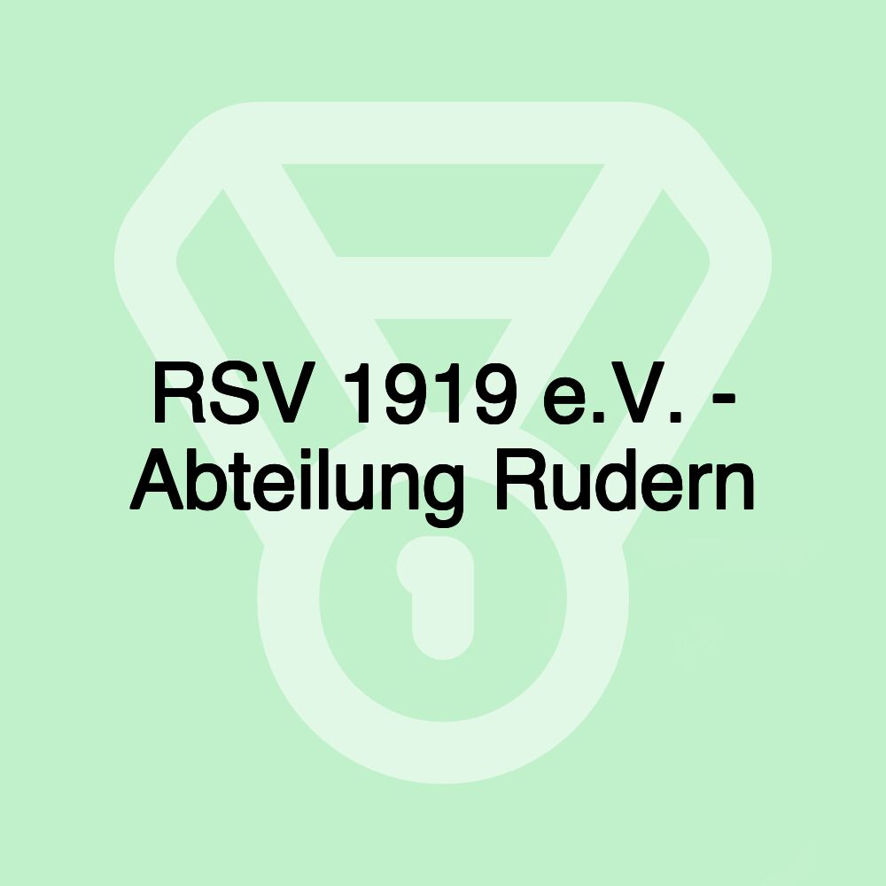 RSV 1919 e.V. - Abteilung Rudern